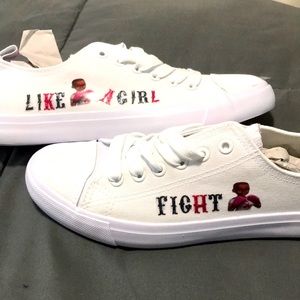 Handmade fight like a girl Breast cancer sneakers